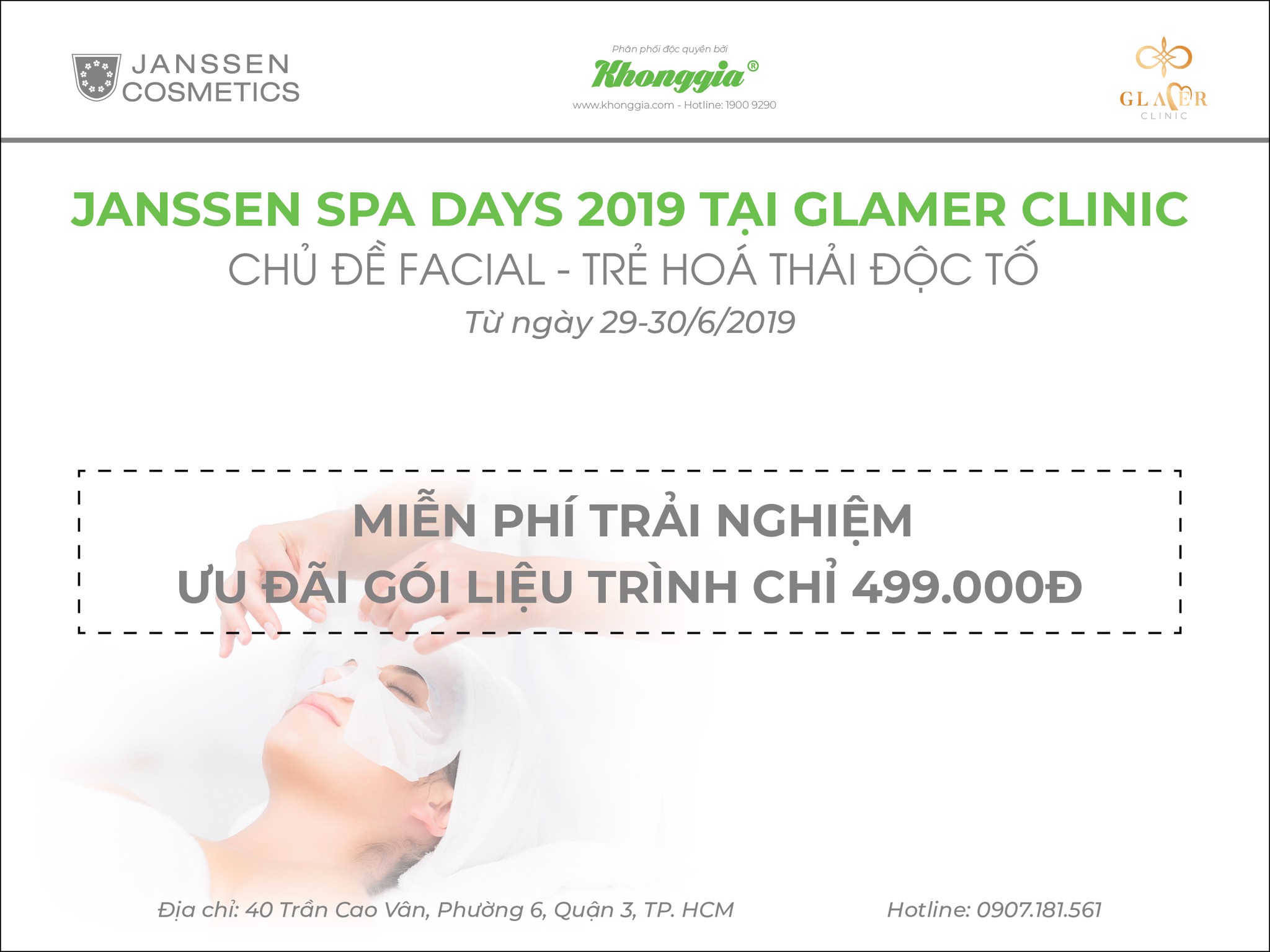 NGÀY HỘI BÁN HÀNG JANSSEN SPA DAYS 2019  SPA GLAMER CLINIC