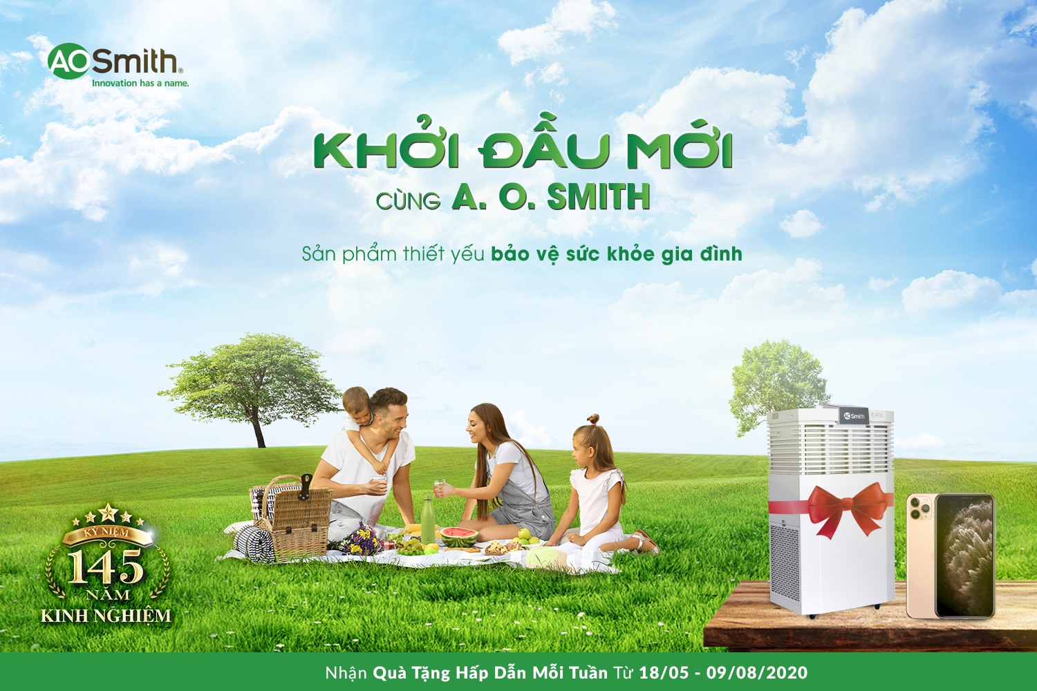 Kết quả quay số trúng thưởng đợt 5 chương trình Khởi đầu mới cùng A. O. Smith