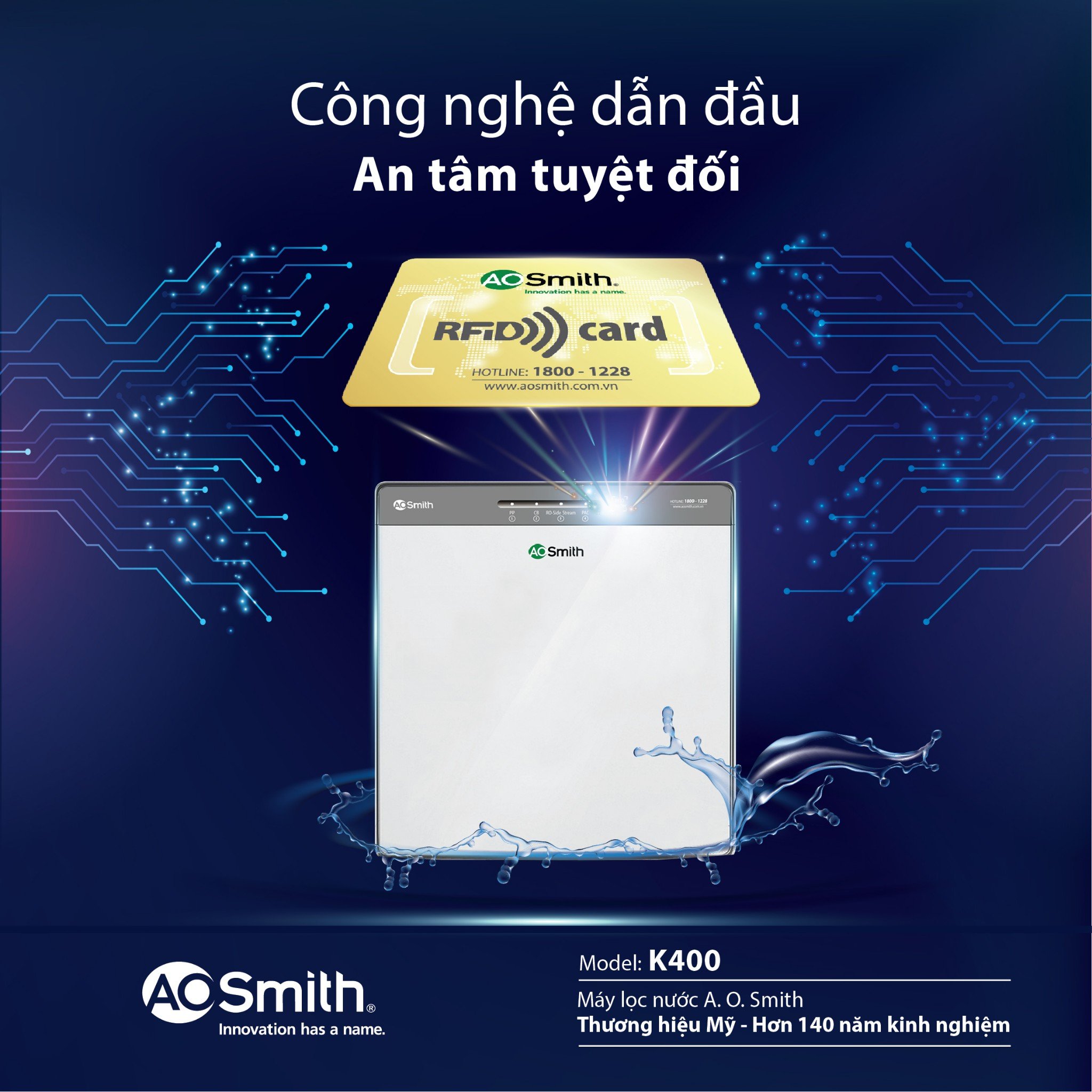 Máy lọc nước A.O.Smith RO-SIDE STREAM K400 10