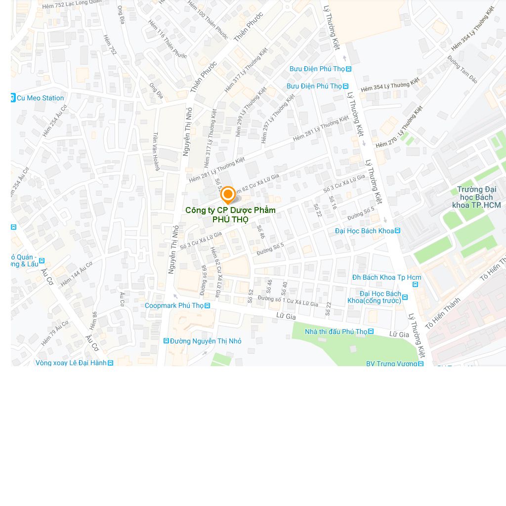 Bảng đồ đường đi tới Công ty CP Dược Phẩm Phú Thọ
