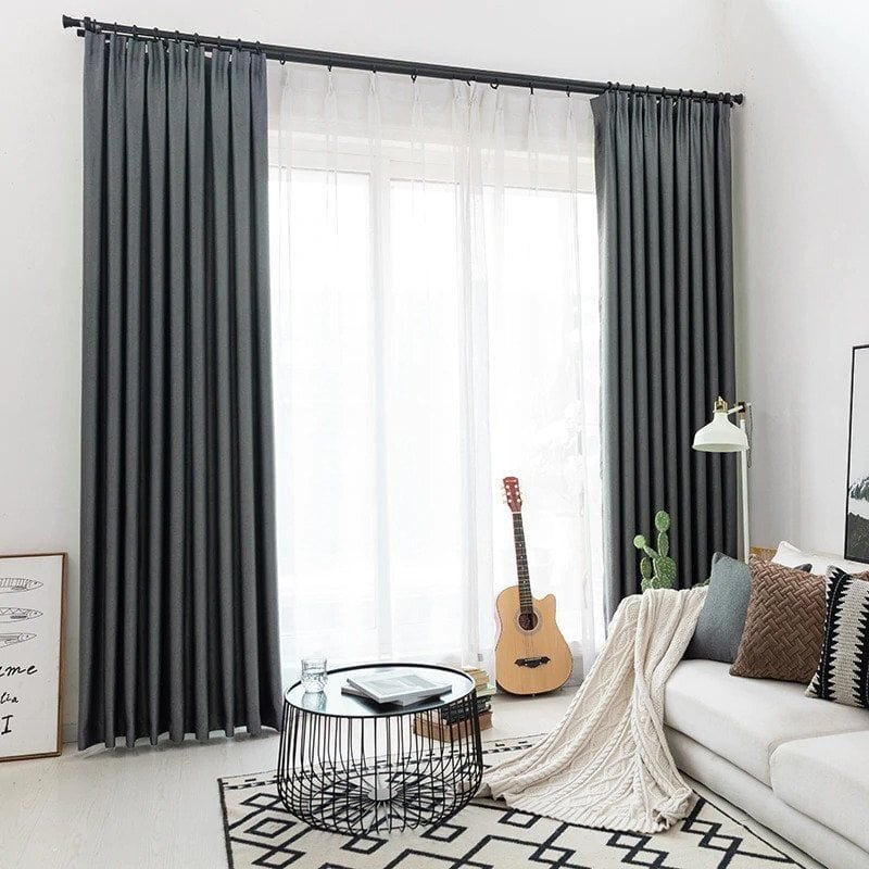 Mua rèm cửa sổ vải Solid màu xám – Hà Phương Curtains and Blinds