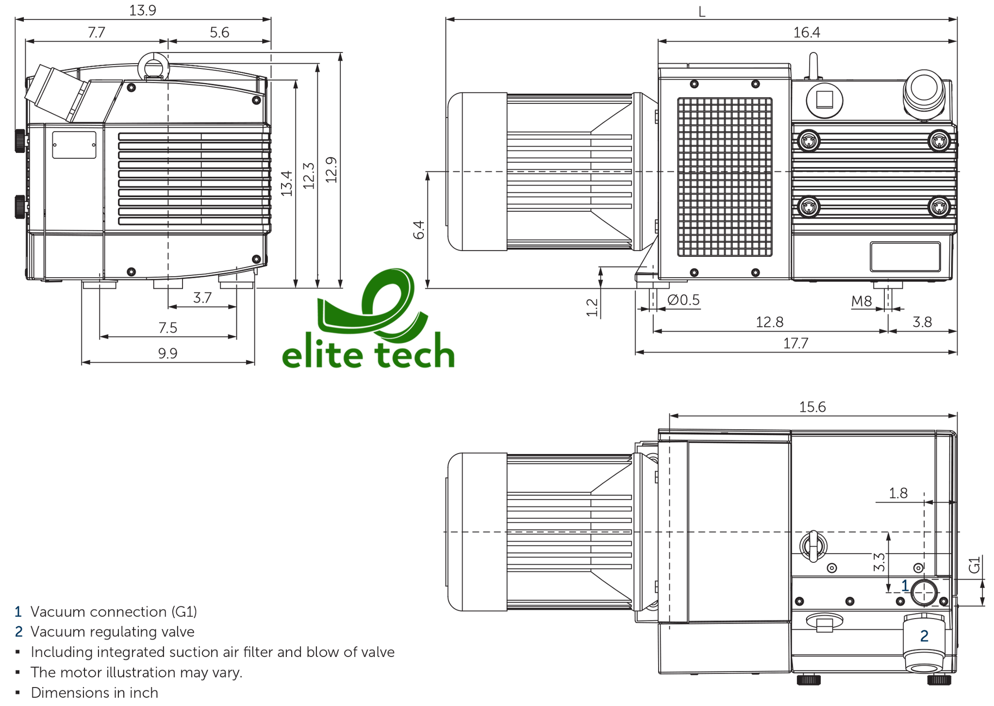 Bơm Chân Không BECKER KVT 3.80 Rotary Vane Vacuum Pump