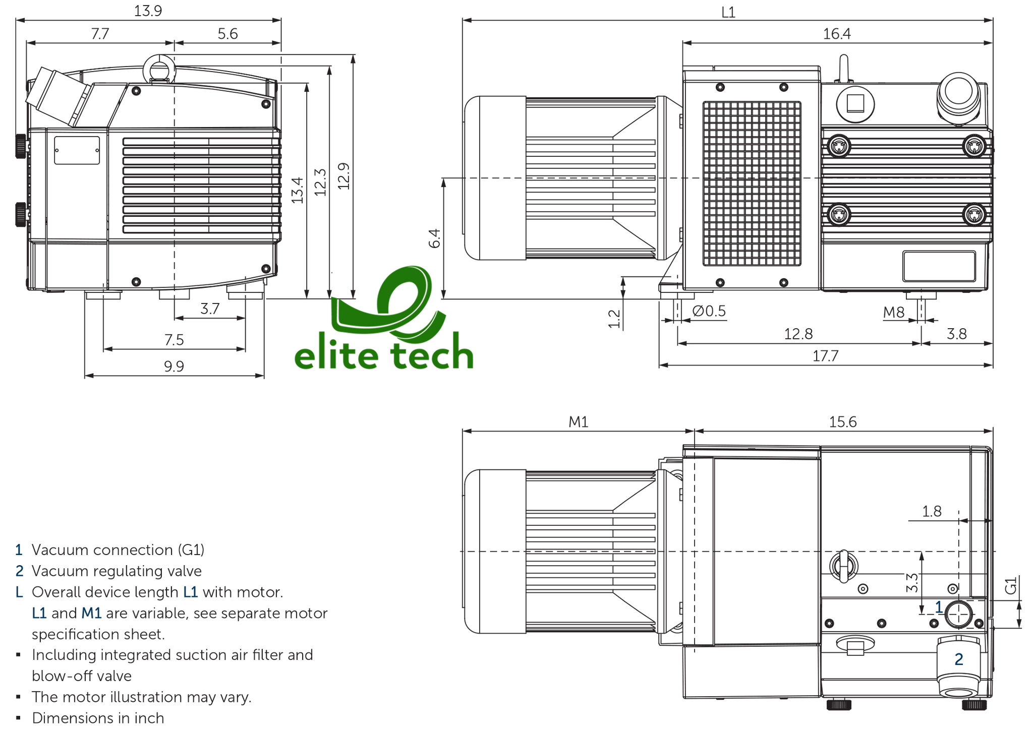 Bơm Chân Không BECKER KVX 3.60 Rotary Vane Vacuum Pump