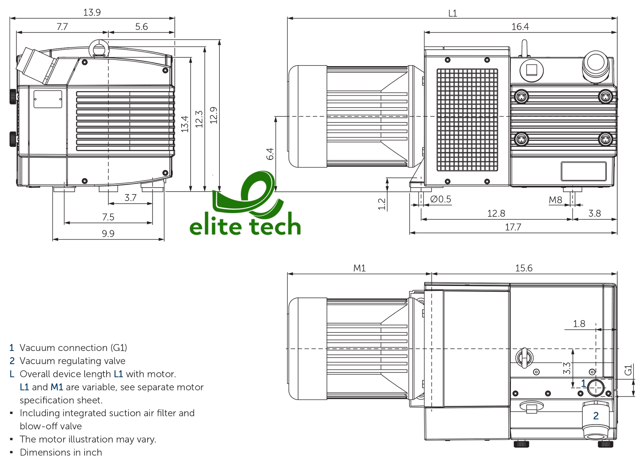 Bơm Chân Không BECKER KVX 3.80 Rotary Vane Vacuum Pump