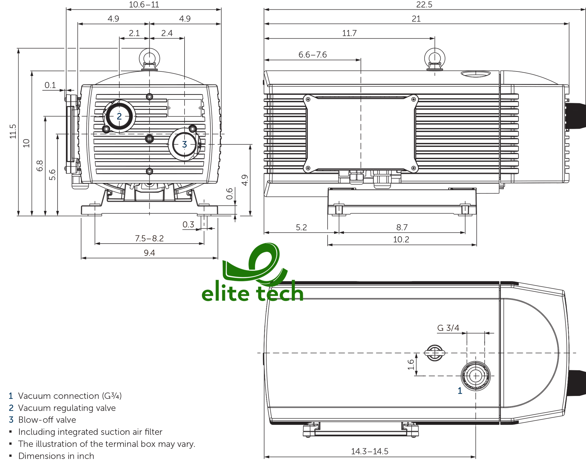 Bơm Chân Không BECKER VT 4.40 Rotary Vane Vacuum Pump