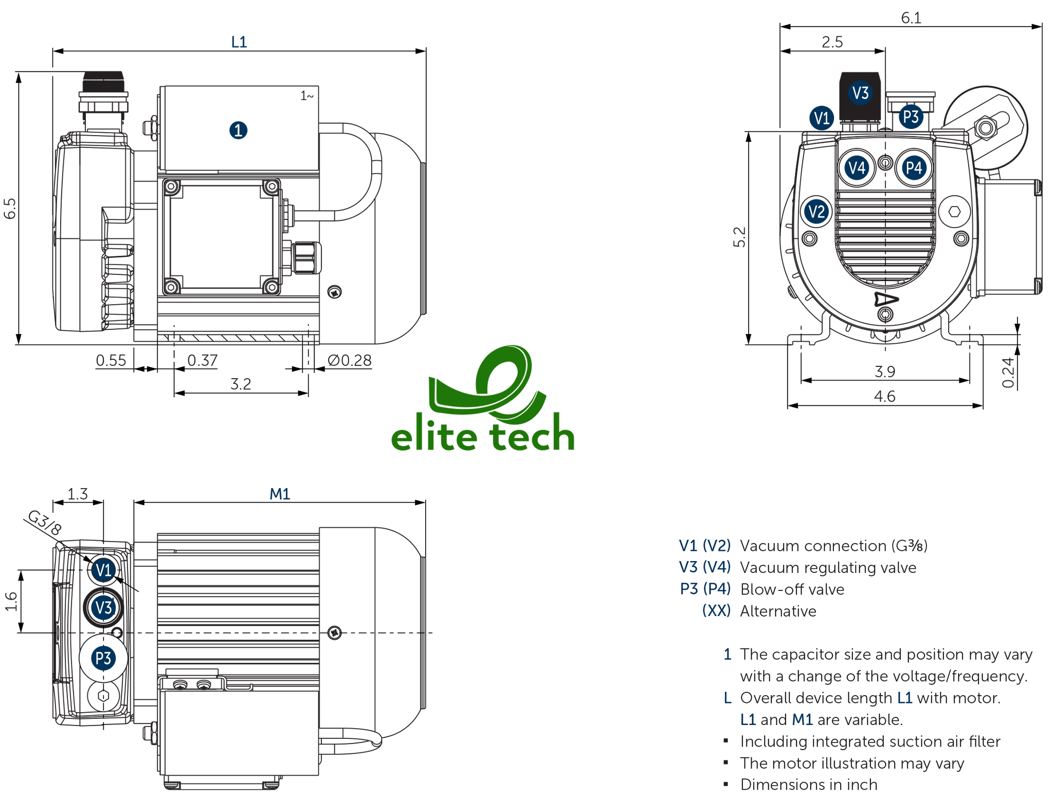 Bơm Chân Không BECKER VT 4.8 Rotary Vane Vaccum Pump