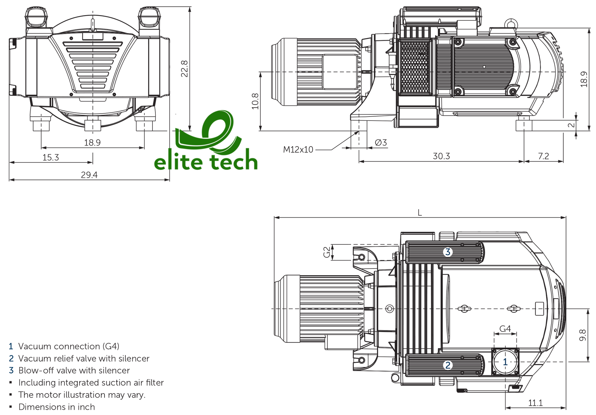 Bơm Chân Không BECKER VTLF 2.500 Rotary Vane Vacuum Pump