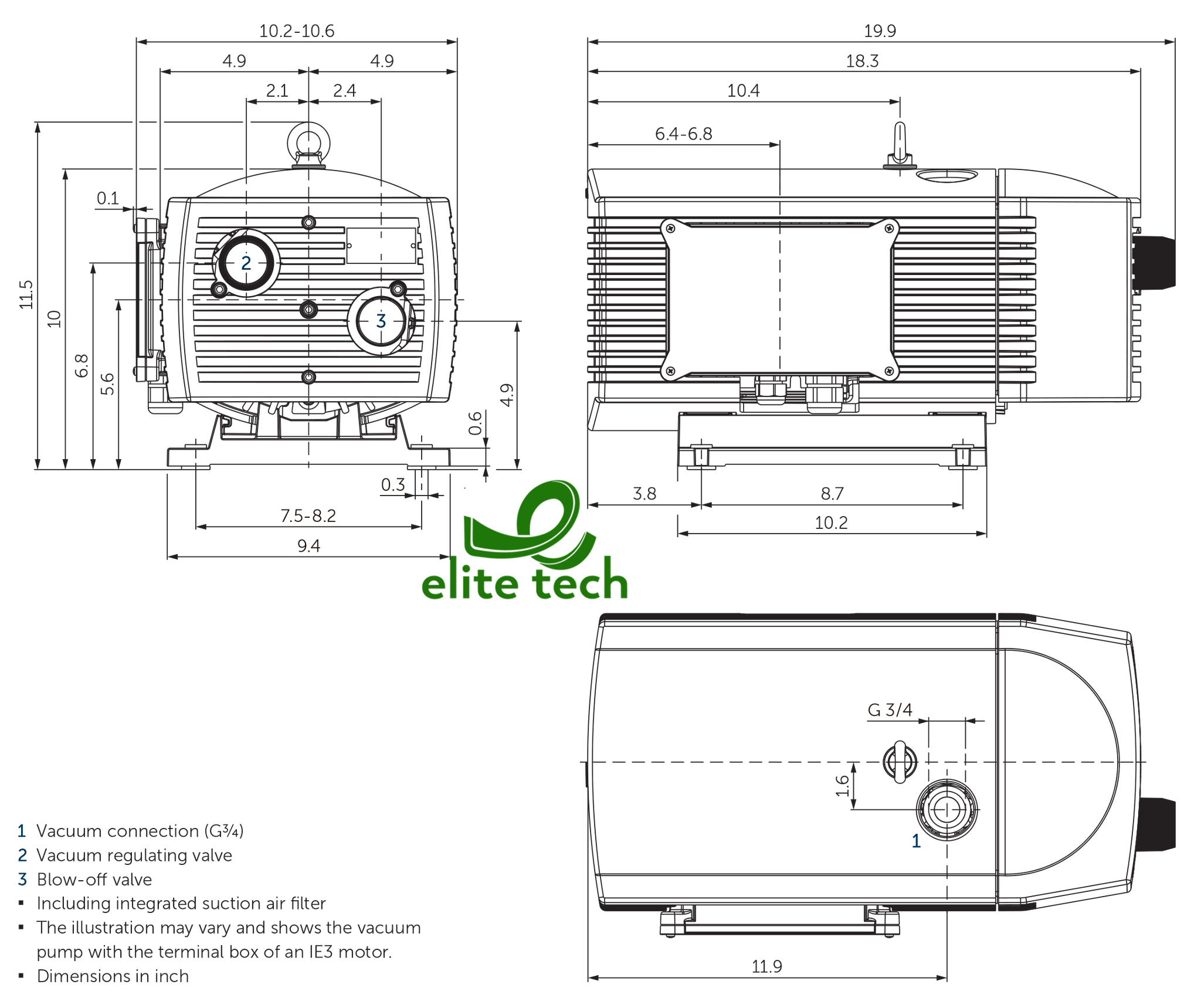 Bơm Chân Không BECKER VX 4.25 Rotary Vane Vacuum Pump