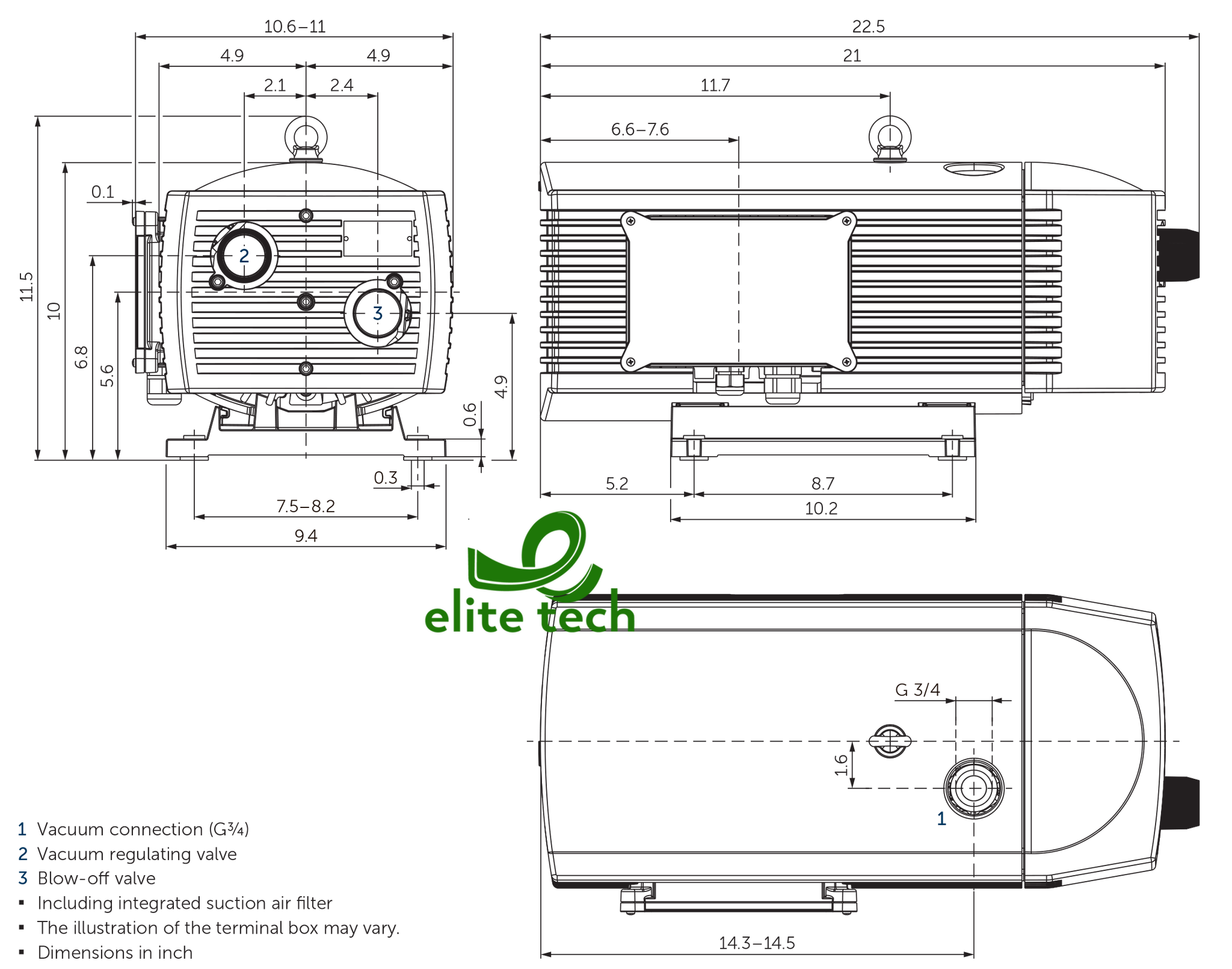 Bơm Chân Không BECKER VX 4.40 Rotary Vane Vaccum Pump