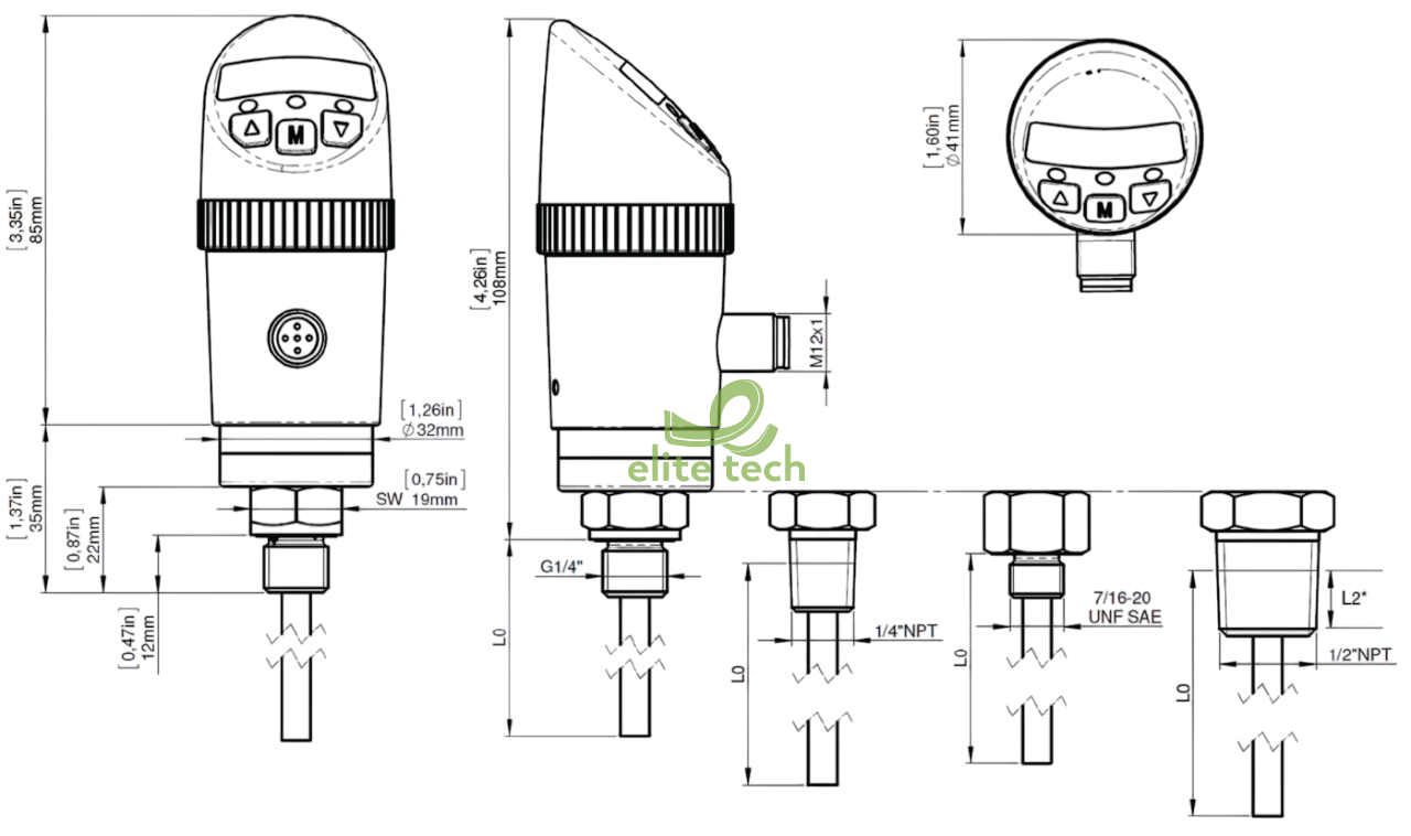 Công Tắc Nhiệt Độ BARKSDAL BTS3000 Dimension