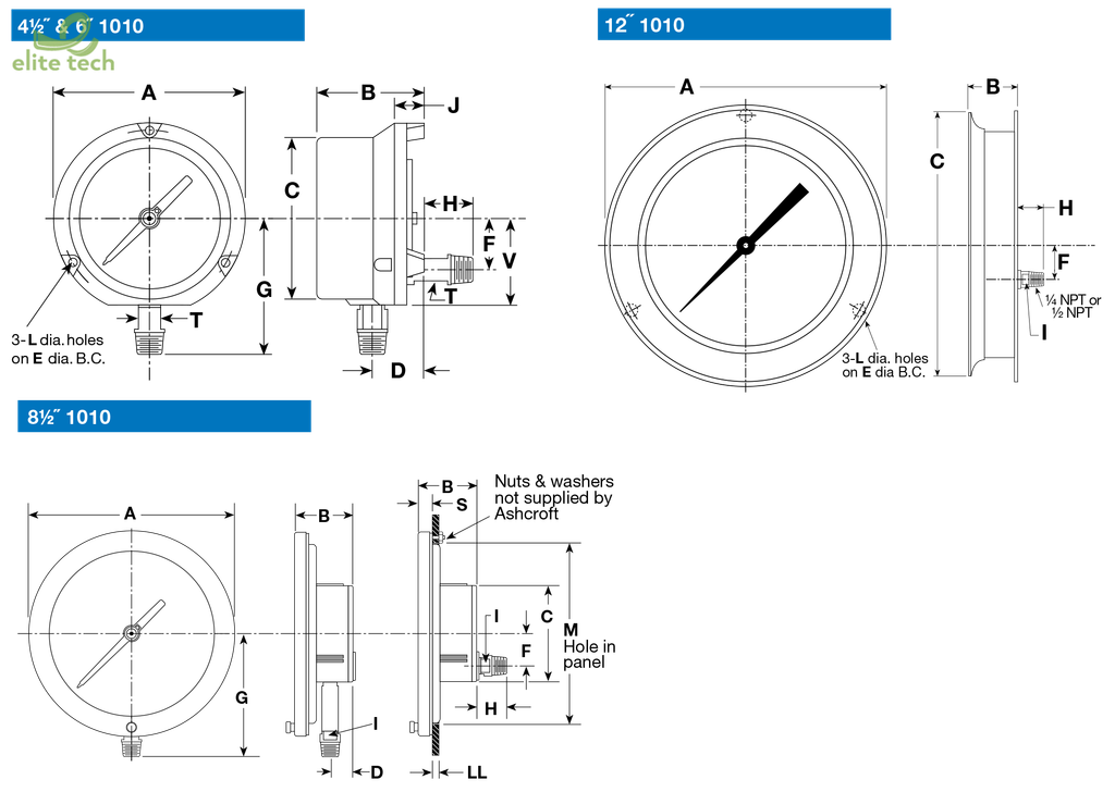 Đồng Hồ Áp Suất ASHCROFT 1010