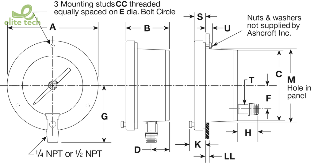 Đồng Hồ Áp Suất ASHCROFT 1082