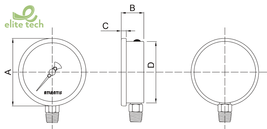 Đồng Hồ Áp Suất ATLANTIS ZPG-4