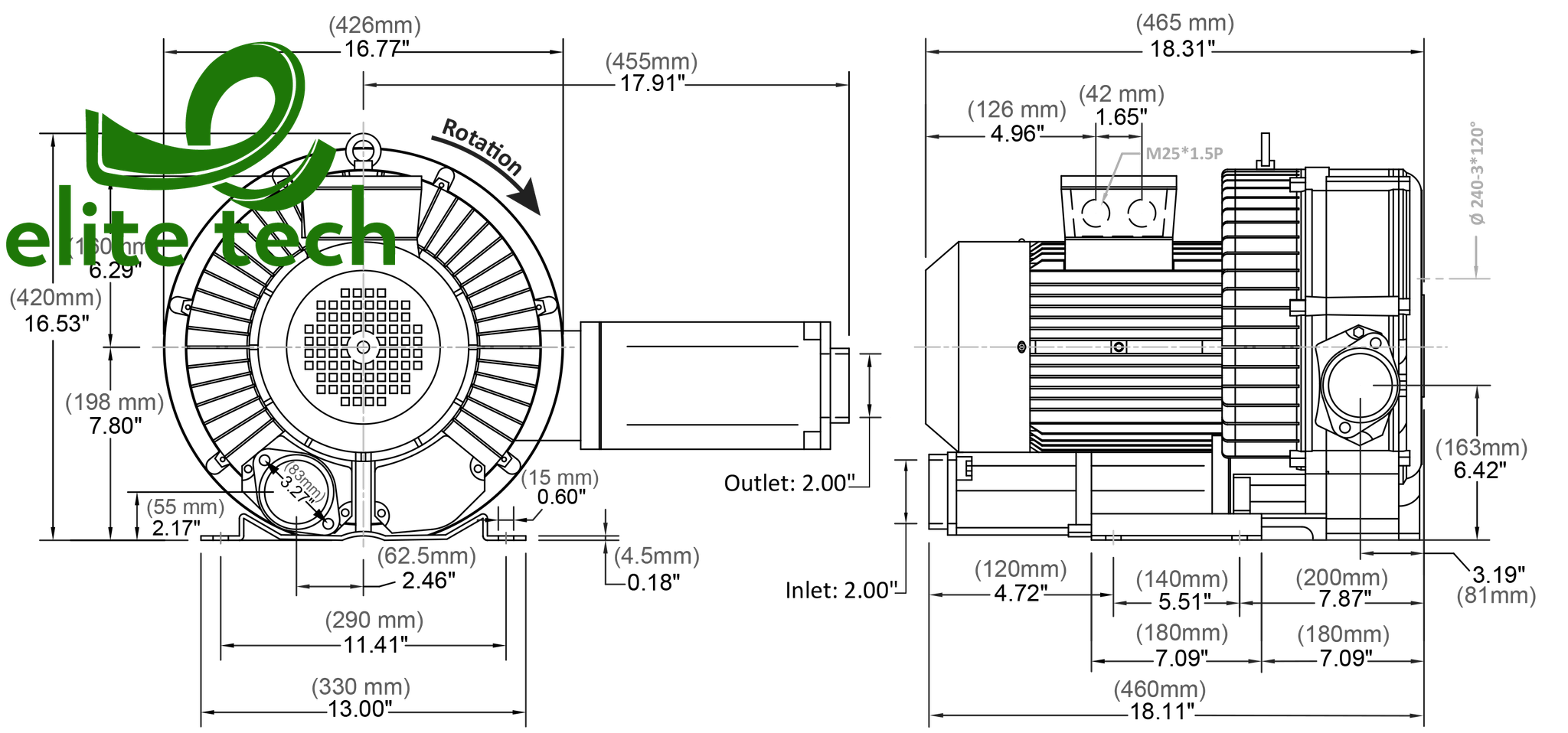 Máy Thổi Khí ATLANTIC AB-802 - Regenerative Blowers