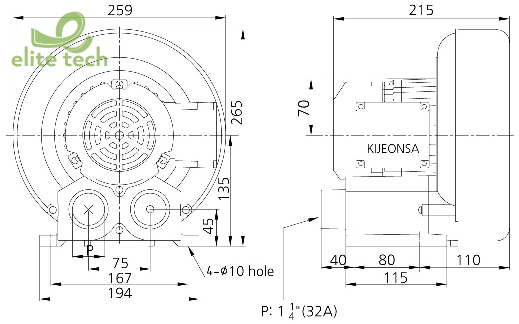 Máy Thổi Khí KIJEONSA KJB1-280