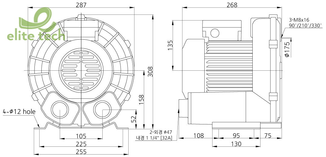 Máy Thổi Khí KIJEONSA KJB1-750