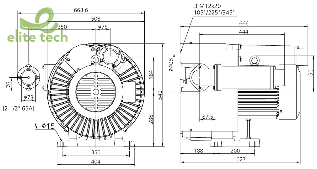 Máy Thổi Khí KIJEONSA KJB3-12600D