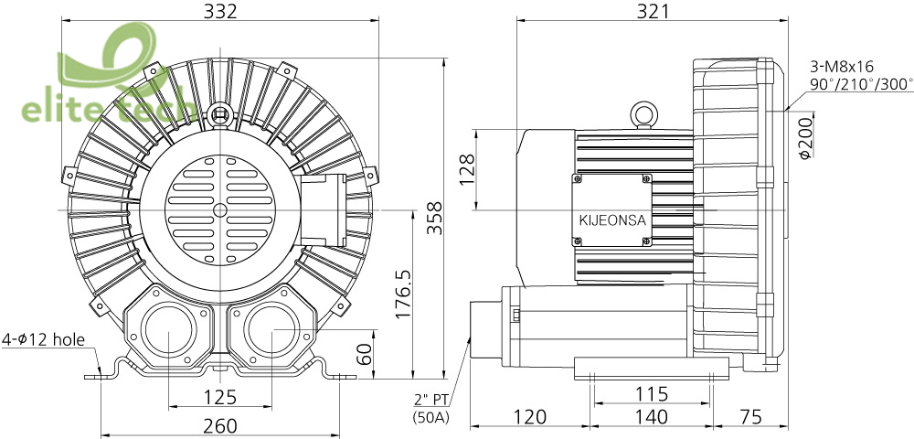 Máy Thổi Khí KIJEONSA KJB3-1500