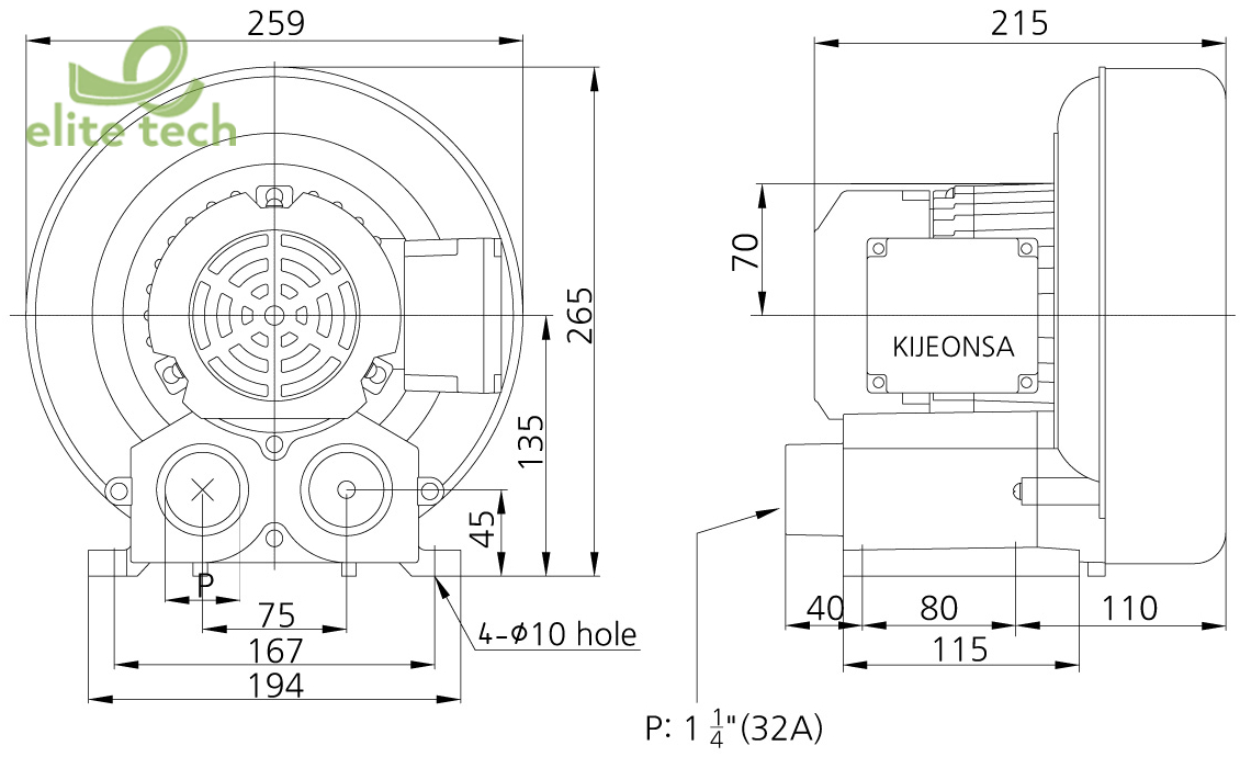 Máy Thổi Khí KIJEONSA KJB3-200