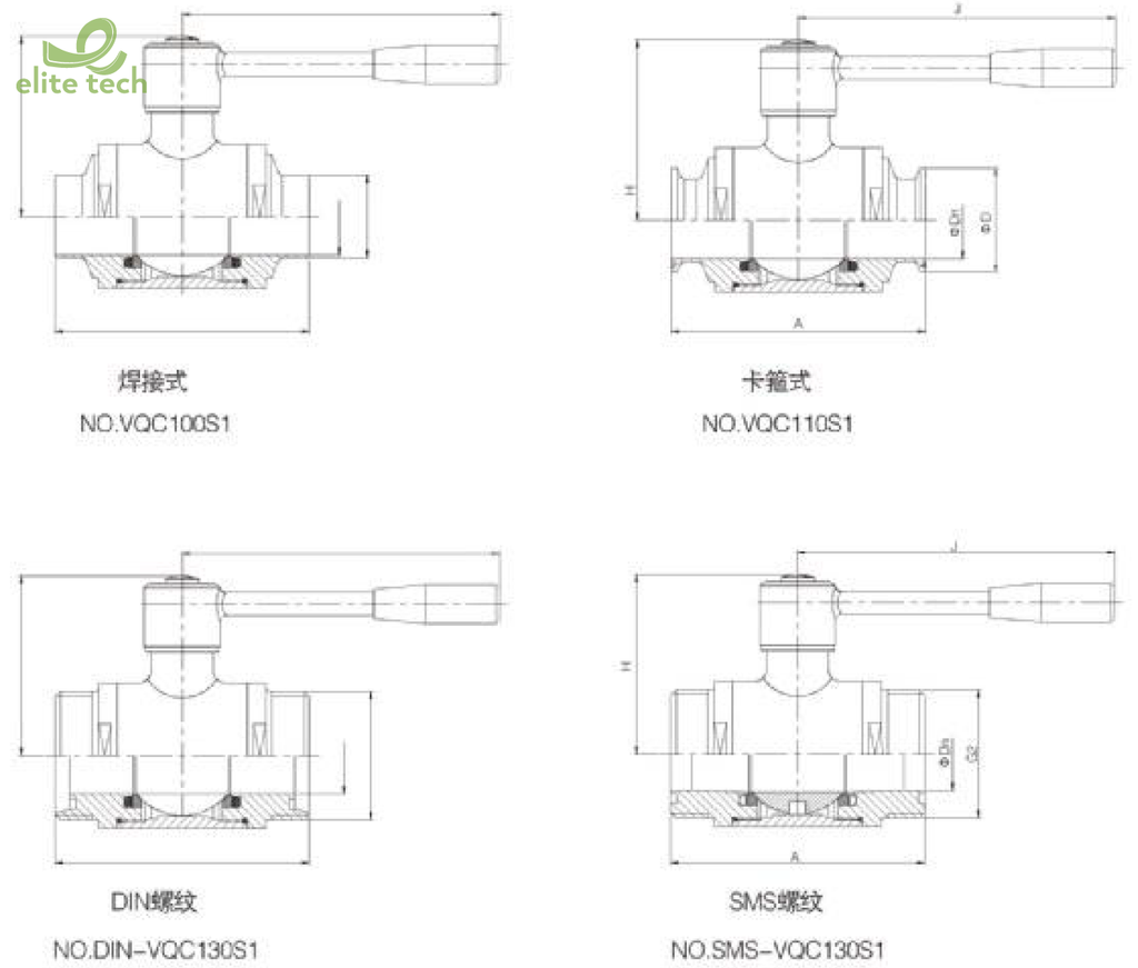 Van Bi Vi Sinh DONJOY - Manual Non-retention Ball Valve