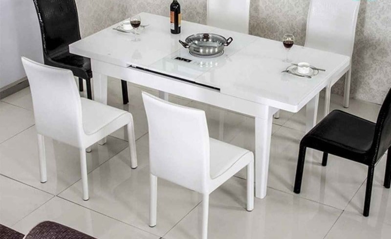bàn ăn 4 ghế màu trắng