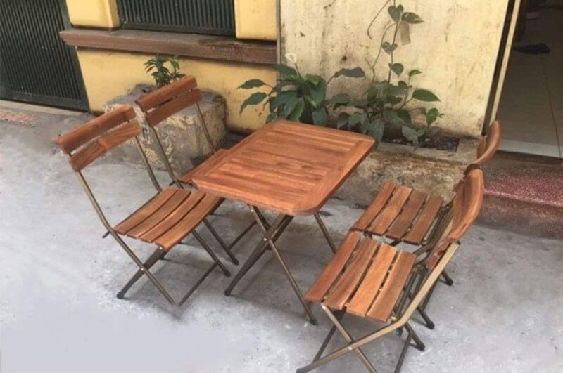 bàn ghế gỗ cafe cóc