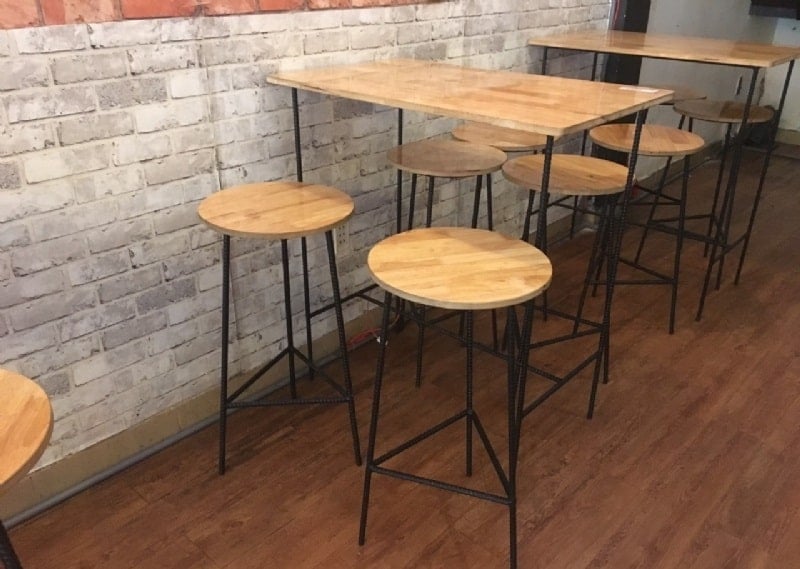 bàn ghế cafe sắt gỗ