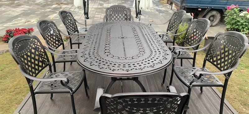 bàn ghế đúc mỹ thuật cafe sắt