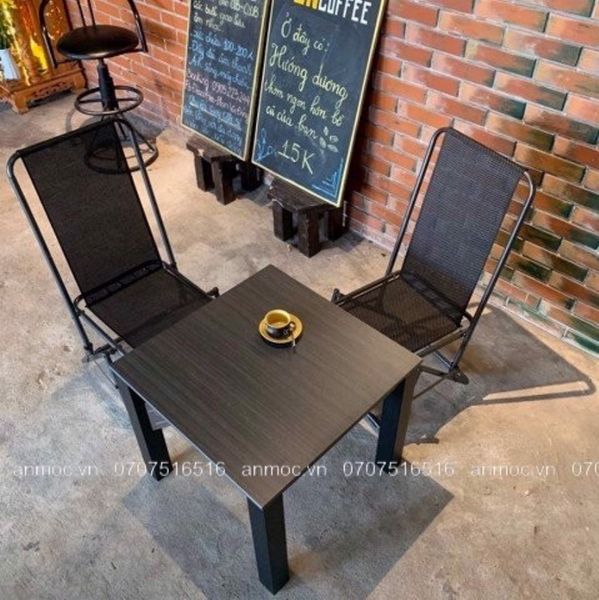 Ghế cafe sắt sơn tĩnh điện tựa lưng cao