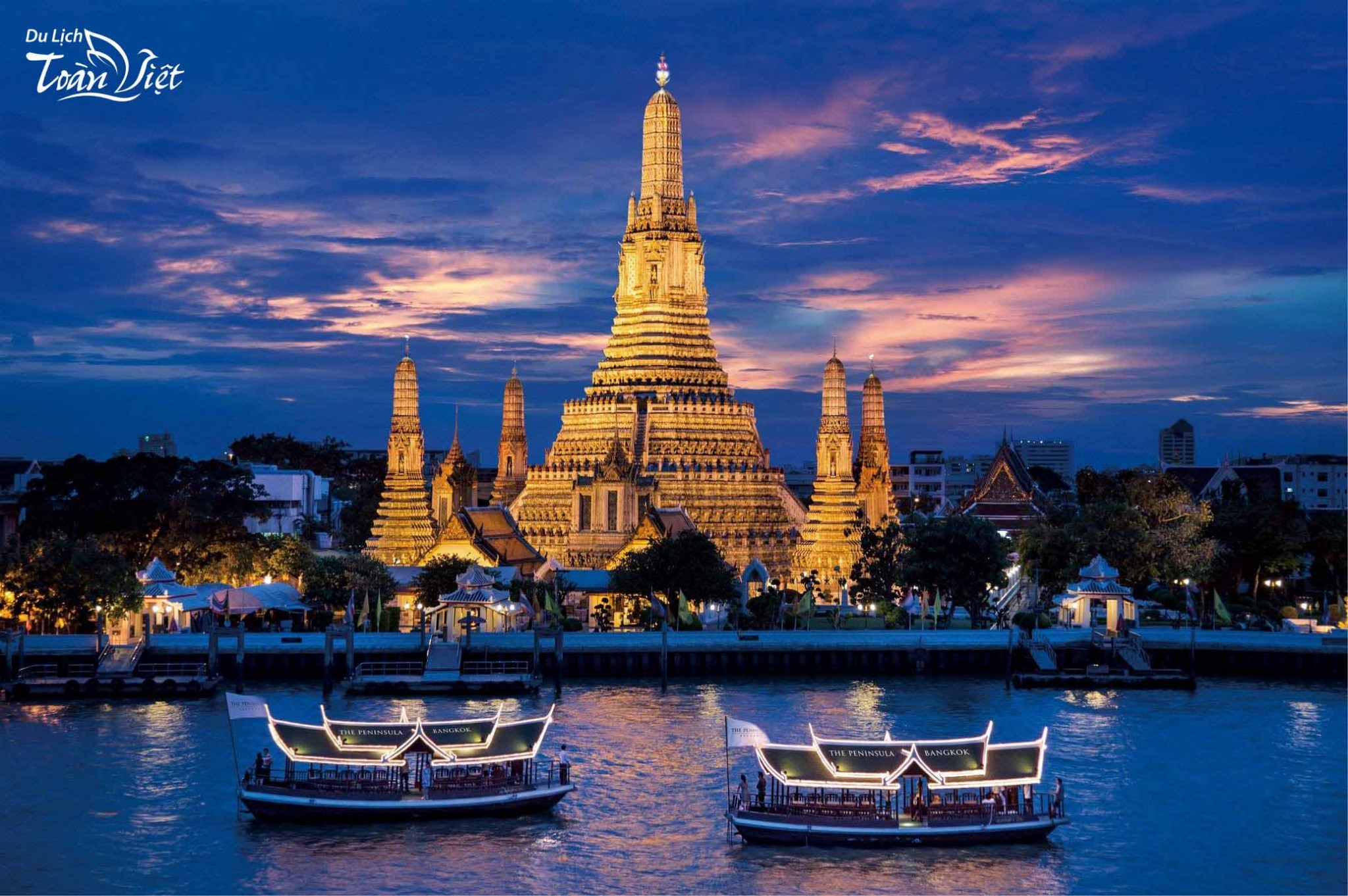 Tour du lịch Thái Lan dạo thuyền trên sông Chaophaya