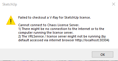 vray for sketchup licence failed to checkout vray gui