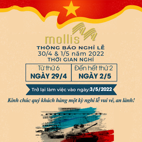 THÔNG BÁO LỊCH NGHỈ LỄ 30/4 - 1/5