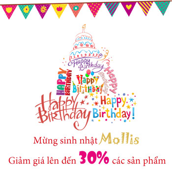 Mừng sinh nhật lần thứ 14 của Mollis giảm đến 30% các sản phẩm