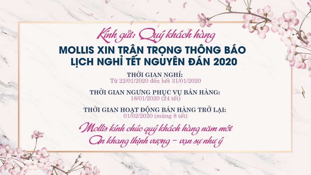 Thông báo lịch nghỉ Tết 2020 - Mollis.com.vn