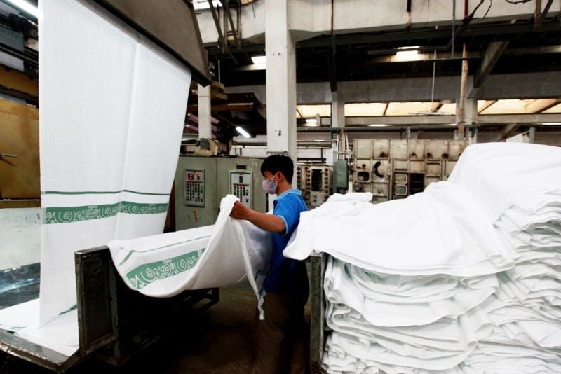 Một số hình ảnh, dây chuyền và thiết bị công nghệ sản xuất khăn bông Mollis