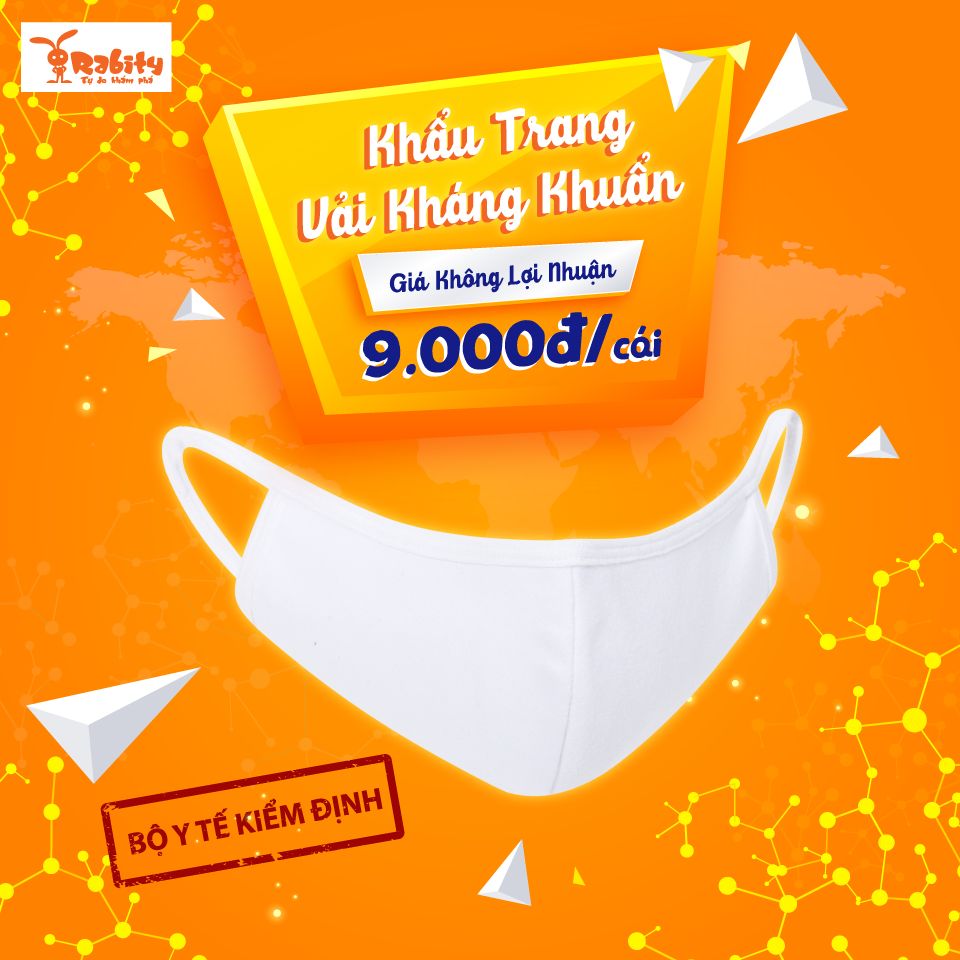 KHẨU TRANG VẢI KHÁNG KHUẨN - Giá không lợi nhuận 9000đ/cái