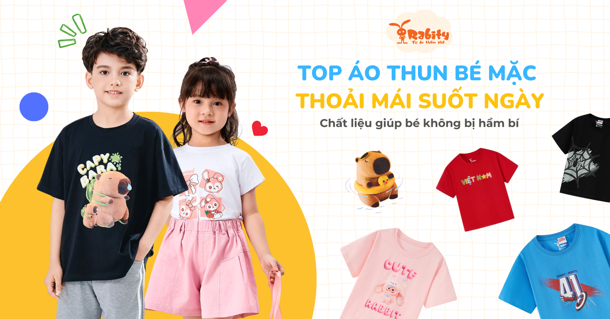 Top 6 mẫu áo thun trẻ em đẹp, thoải mái, không bị hầm bí