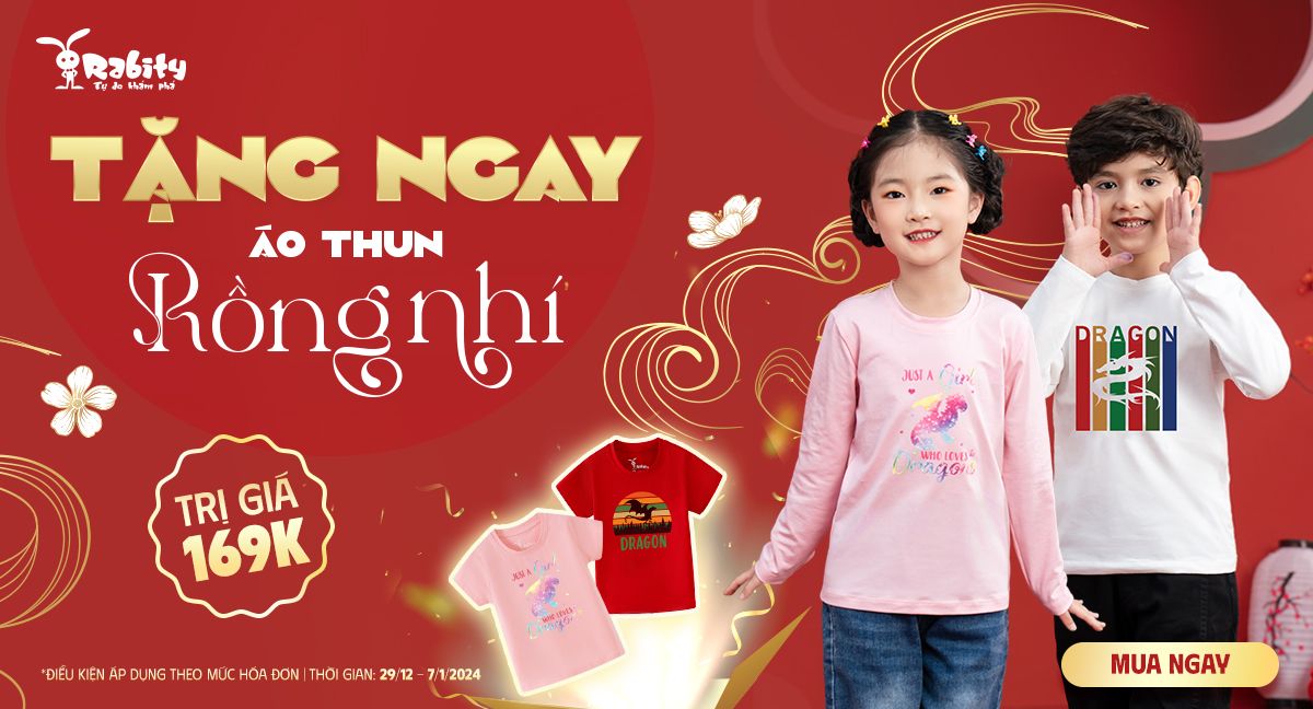 Chào Năm MớI Sang! Tặng Ngay 9999 Áo Thun Rồng Nhí 169K Siêu Cưng