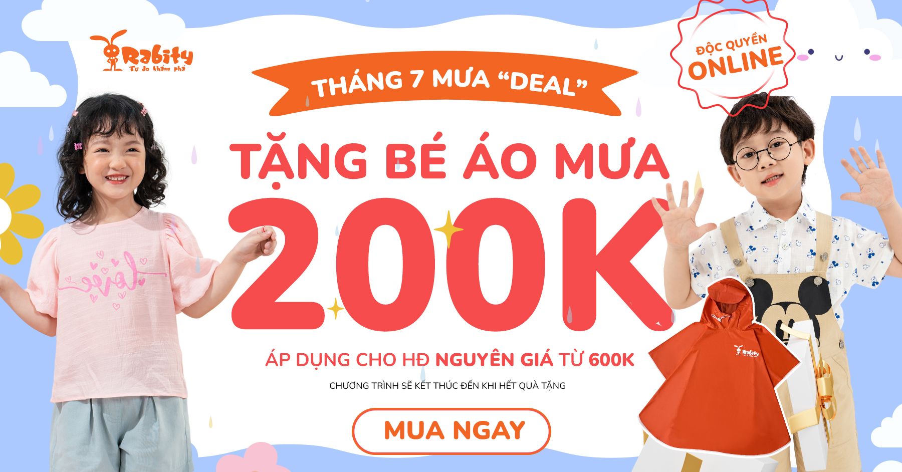 [ĐỘC QUYỀN ONLINE] SĂN ĐỒ GIÁ TỐT - TẶNG BÉ ÁO MƯA XINH TRỊ GIÁ 200K