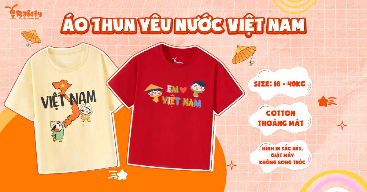 Áo thun trẻ em in hình Việt Nam - Lựa chọn ý nghĩa cho bé dịp 30/4