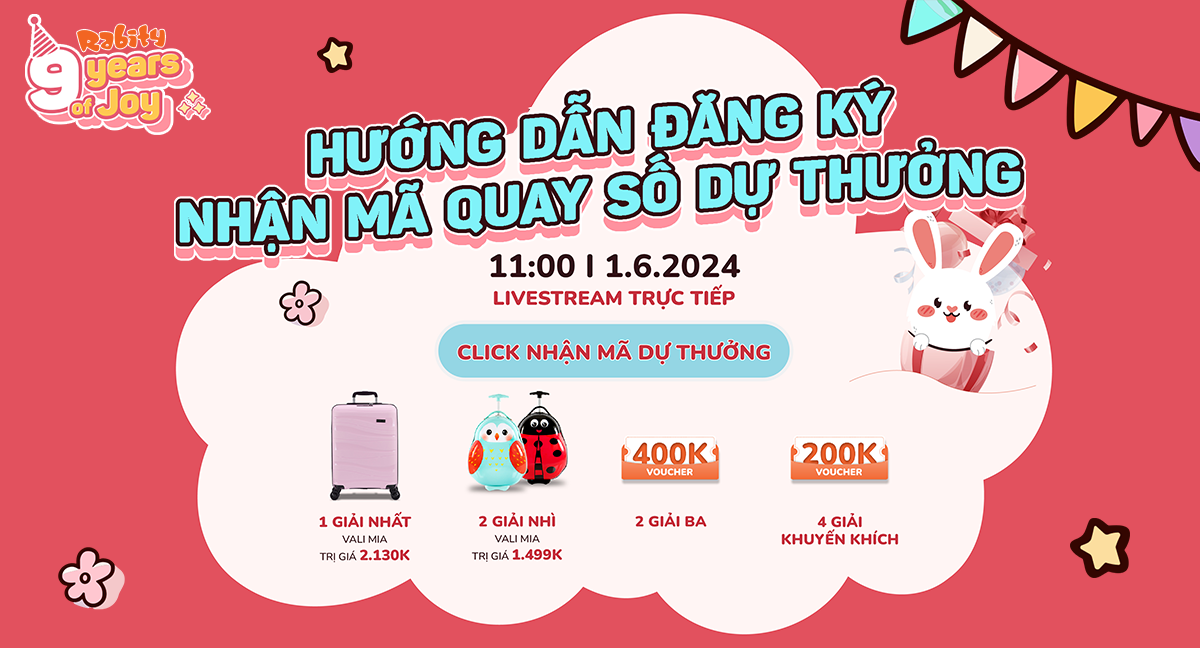 Hướng dẫn đăng ký nhận mã quay số trúng thưởng mừng Sinh nhật Rabity