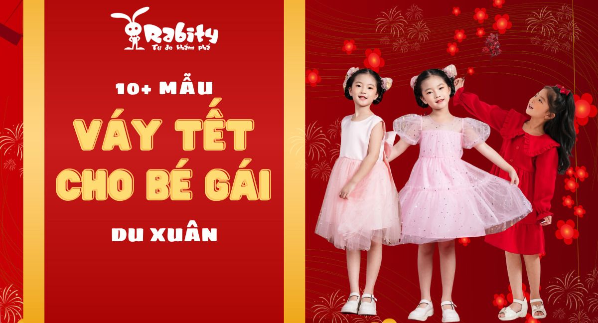 Top 10+ mẫu váy Tết cho bé gái du xuân
