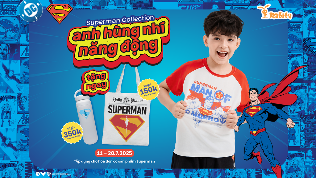 TRa mắt BST Superman - Thỏ tặng bình giữ nhiệt siêu anh hùng trị giá 350K