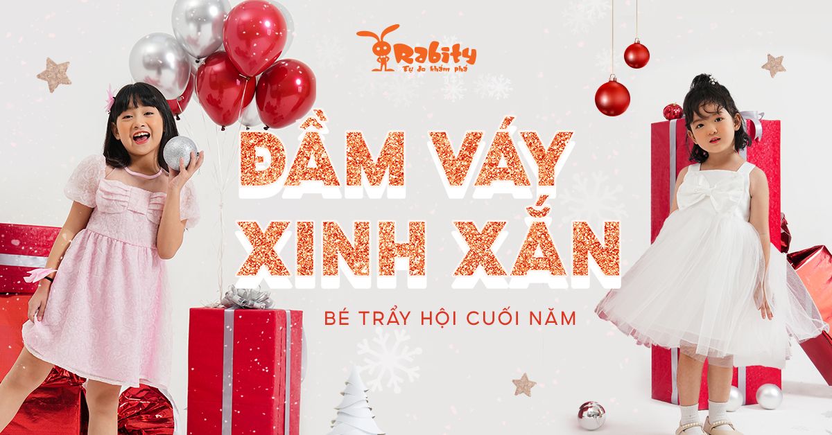 Đầm váy xinh xắn cho bé gái trẩy hội cuối năm