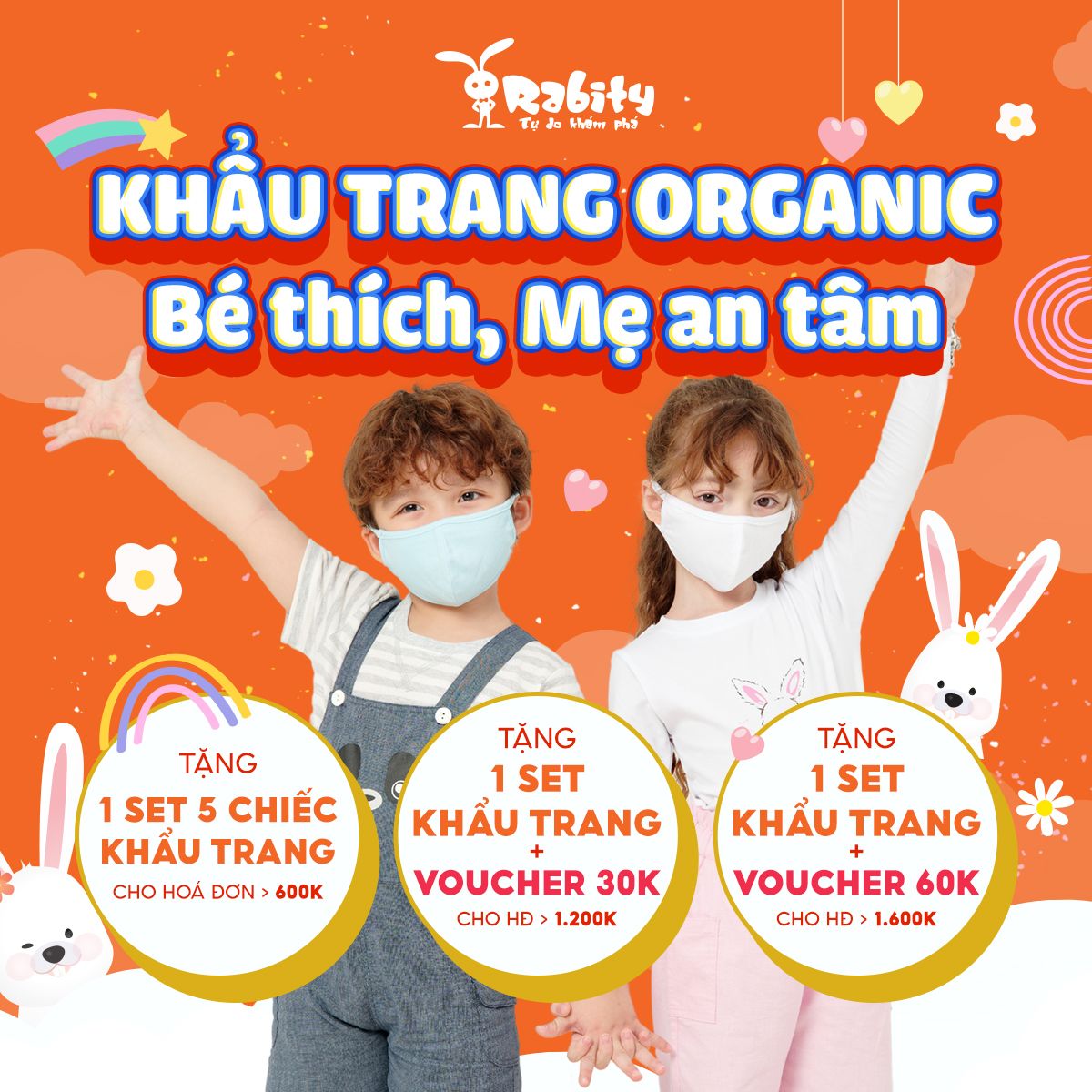 KHẨU TRANG ORGANIC, BÉ THÍCH MẸ AN TÂM