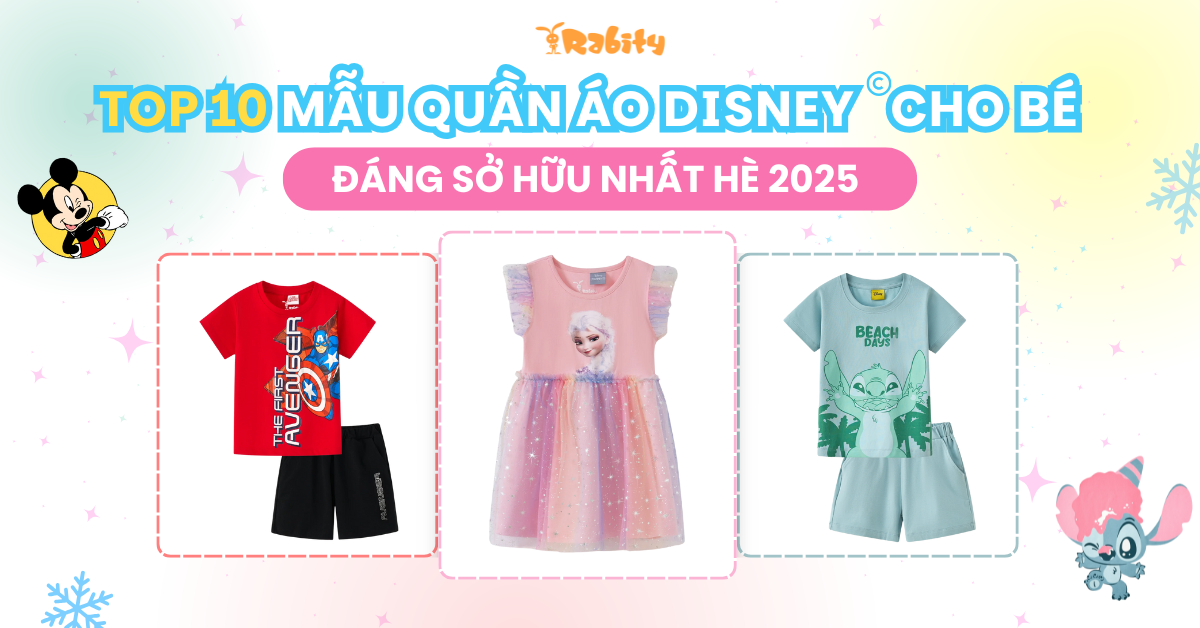 Top 10 mẫu quần áo Disney bản quyền cho bé đáng sở hữu nhất mùa hè 2025