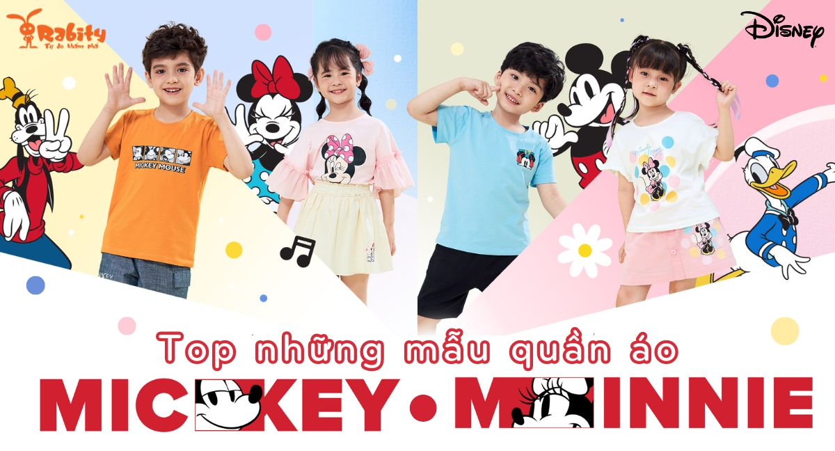 Top 12+ mẫu quần áo chuột Mickey, Minnie bản quyền Disney siêu cưng