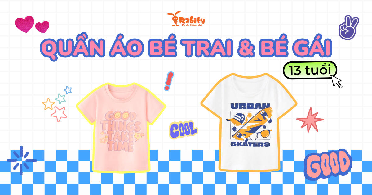 Mẫu quần áo bé gái và bé trai 13 tuổi trendy nhất 2025