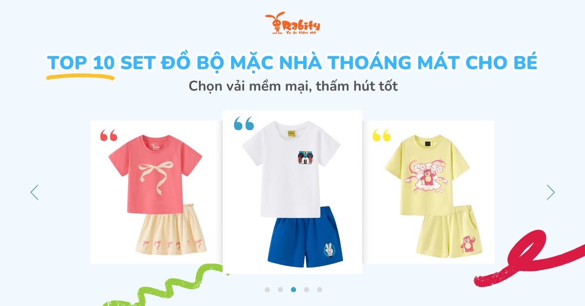 Top 10 set đồ bộ trẻ em mặc nhà thoáng mát, thấm hút mồ hôi tốt bán chạy nhất