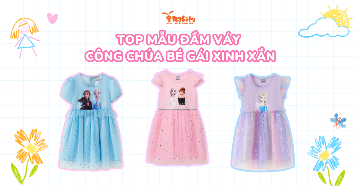 Top mẫu đầm váy công chúa bé gái xinh xắn